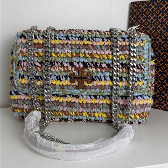 NWT Tory Burch Willa Raffia Small Shoulder Bag - Picture 14 of 16